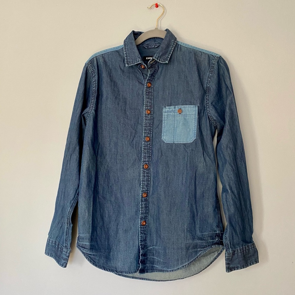 Express blue denim shirt